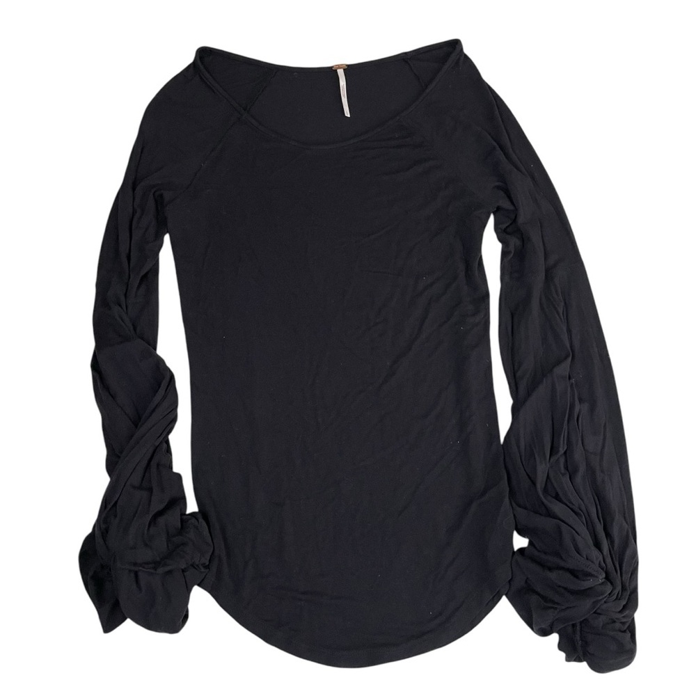 Free People To The Tropics‎ Bell Sleeves Top Black Large - Picture 10 of 11